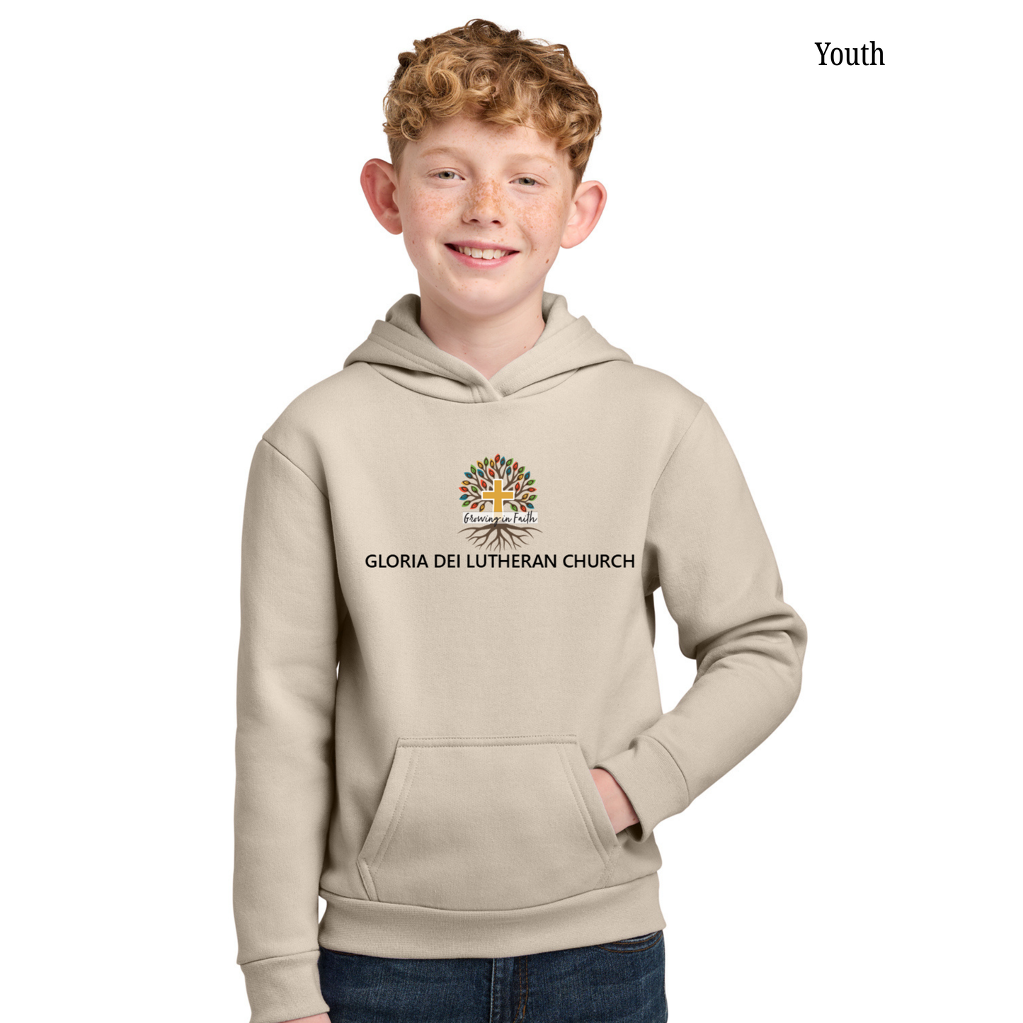 Gloria Dei - Youth Lightweight Hooded Sweatshirt PC68Y