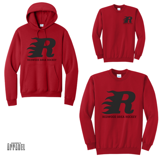 RAHA - Adult - Retro R Hockey Design - Red