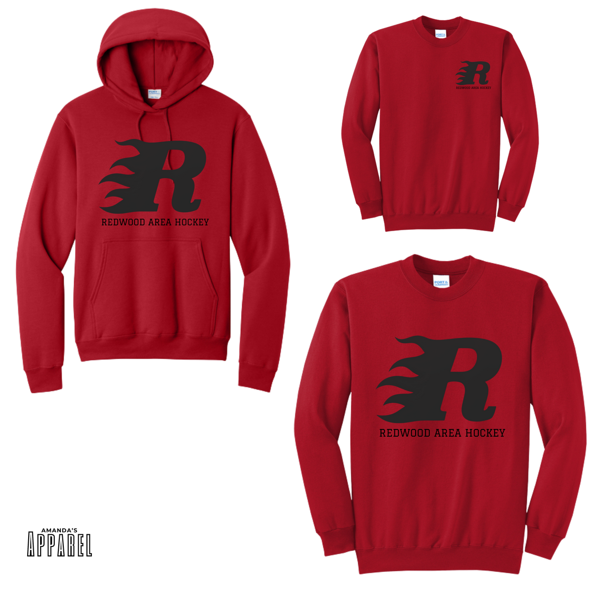 RAHA - Youth - Retro R Hockey Design - Red