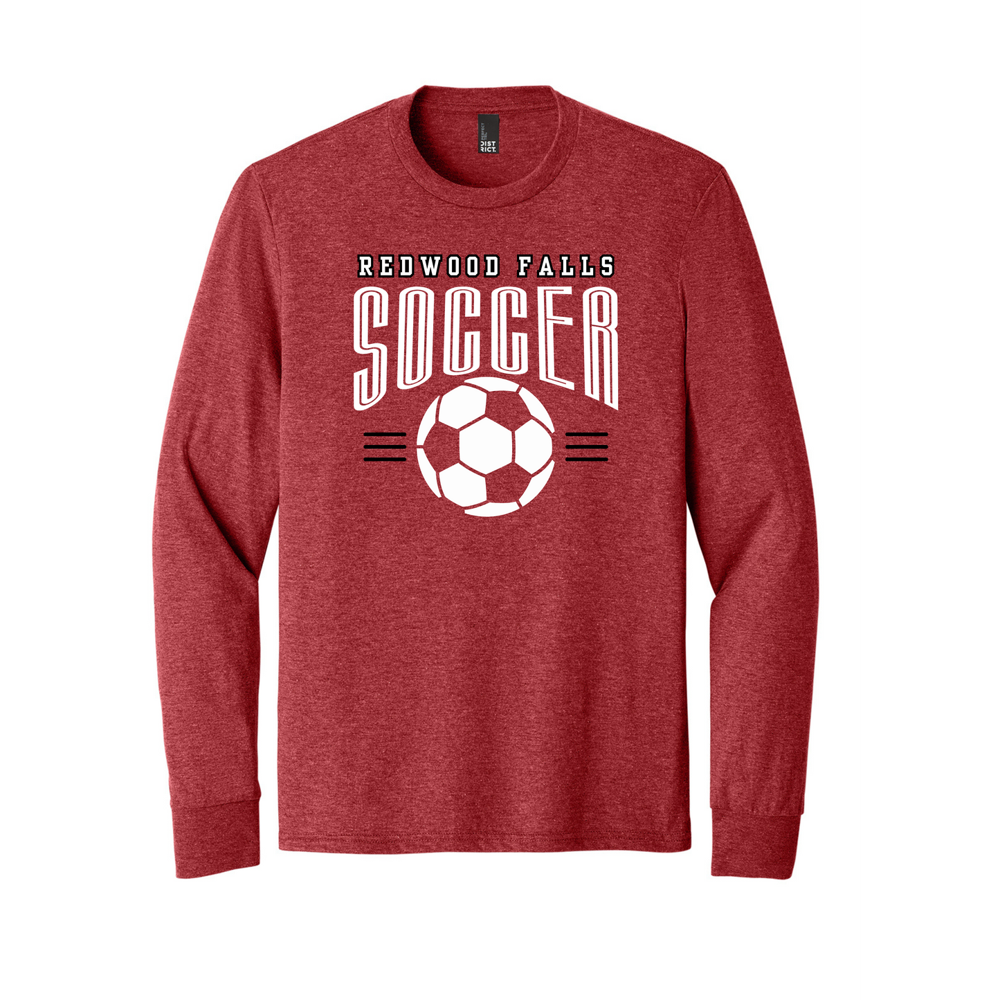 S Soccer Adult Design 1 Unisex Red Frost Long Sleeve Shirt