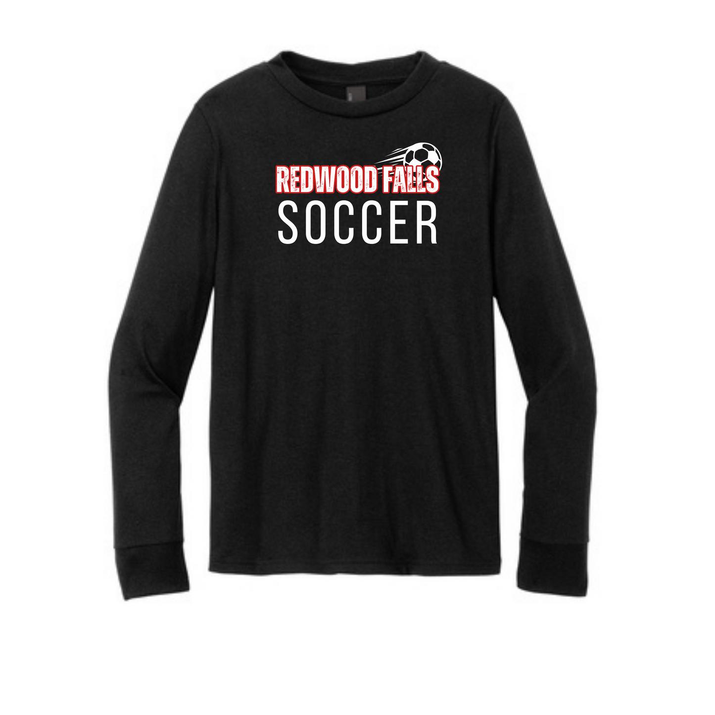 S Soccer Youth Design 2 Black Long Sleeve Shirt