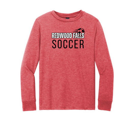 S Soccer Youth Design 2 Red Frost Long Sleeve Shirt